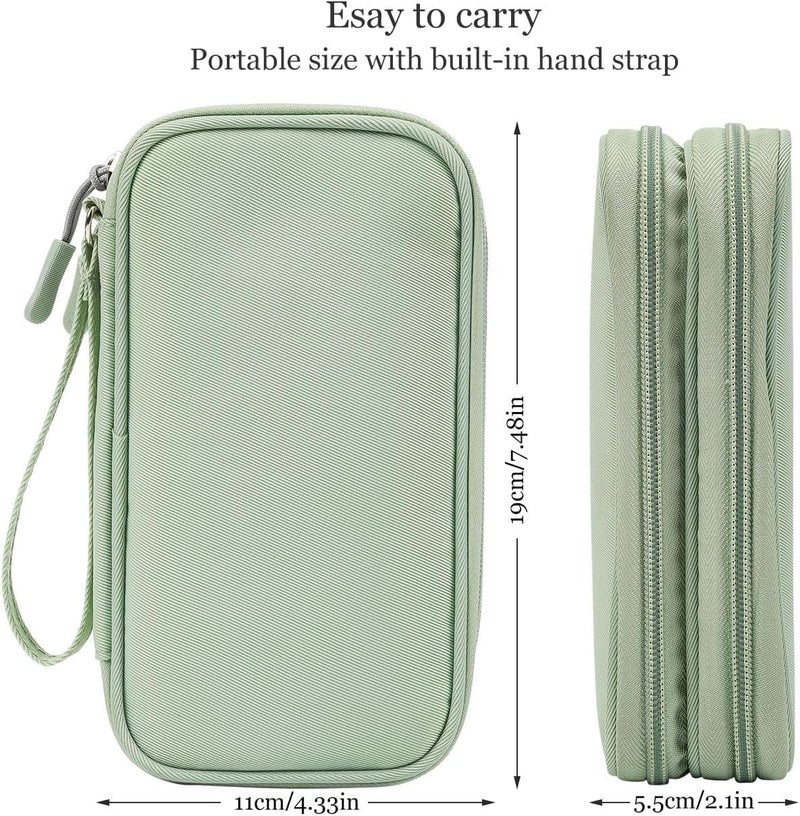 CAOODKDK Electronic Organizer Travel Cable Accessories Bag,Electronic Organizer Case,Electronic Accessories Organizer Bag for Power Bank, Charging Cords, Chargers, Mouse, USB Cable, Earphones (Mint Green) - Image 2
